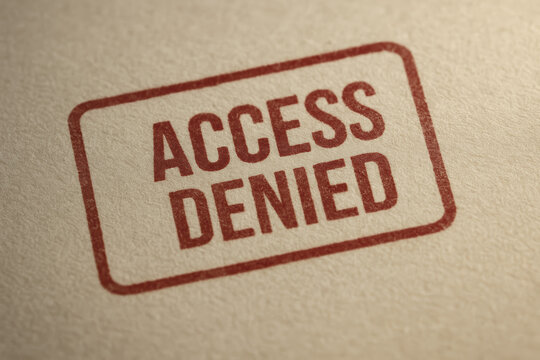 Access denied stamp on paper creates strong sense security control and restriction for protection