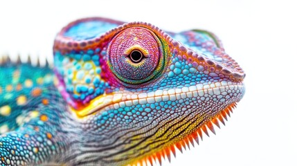 Obraz premium Vibrant chameleon's eye