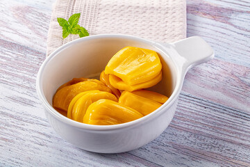 Canned sweet juicy yellow Jackfruit
