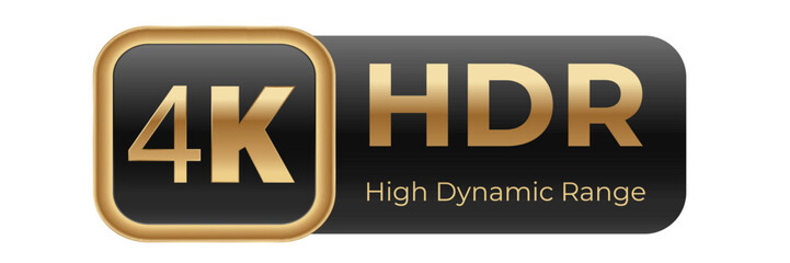 4k hdr high dynamic range technology icon for ultra hd display clarity.