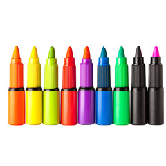 Vibrant set of assorted colorful markers ready for creative projects and artistic expression