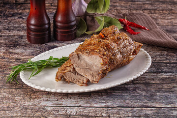 Baked pork sirloin with spices