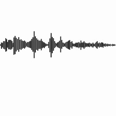Black sound wave equalizer on white background audio