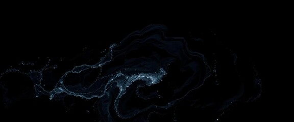 Dark, swirling water against a black backdrop,  night,  fluid