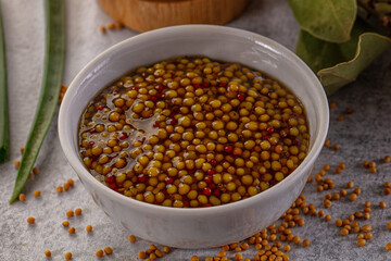 French mustard sauce with seeds
