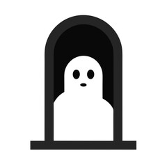 Ghost peeking from a dark doorway