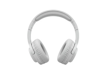 Isolated Gray Over-Ear Headphones for Audio Listening Entertainment Communication Device