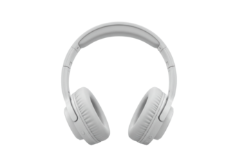 Isolated Gray Over-Ear Headphones for Audio Listening Entertainment Communication Device
