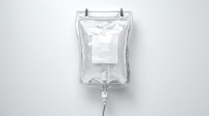 High-quality photo of medical IV bag on a white background.