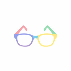 Fototapeta premium Colorful Cartoon Eyeglasses with Pastel Frames and Clear Lenses Isolated.