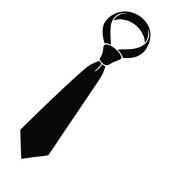 Classic black necktie knot and tail silhouette