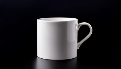 white coffee mug porcelain teacup drinkware ceramic kitchenware isolated on black breakfast beverage