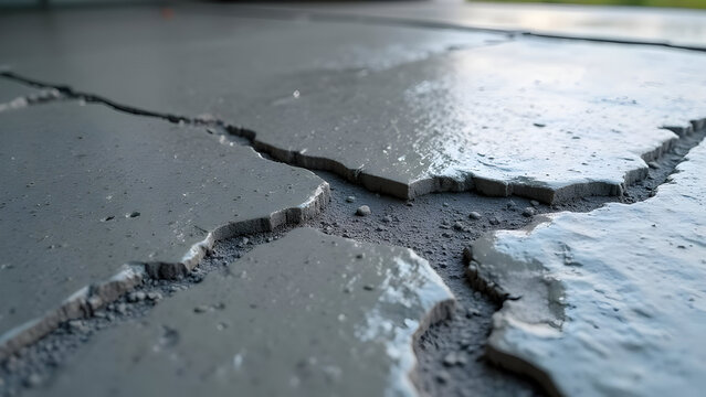 Garage Floor Hairline Fracture Gray Cementitious Compound