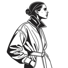 sketch of a woman in a dress