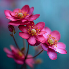 Obraz premium Close Up Vibrant Pink Flowers Soft Focus Macro Photography