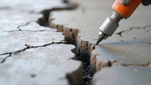 Foundation Slab Crack Network Epoxy Joint Filler