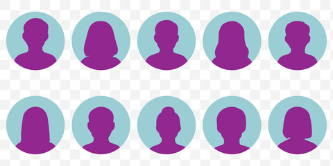 Simple Gray Avatar Icons Representing Male And Female Profiles. Vector Minimalist Design With A Professional Touch