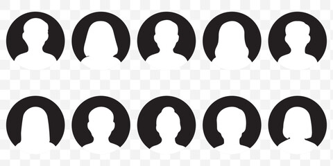 Simple Gray Avatar Icons Representing Male And Female Profiles. Vector Minimalist Design With A Professional Touch