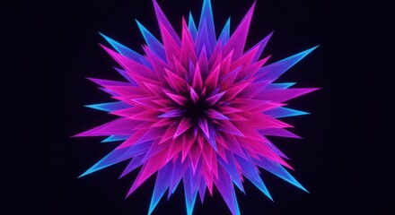 Obraz premium Vibrant Neon Crystal Burst Abstract Art