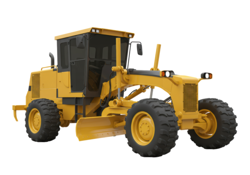 Isolated Motor Grader Construction Equipment Roadwork, Leveling and Grading Machine