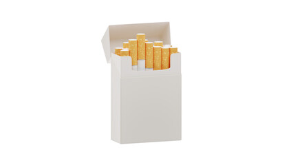 cigarette in packaging box 3D rendering