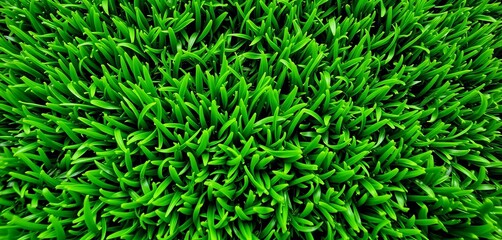 Close-up view of lush artificial turf, vibrant green texture,  synthetic,  background