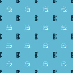 Set Gas filling station and Location and gas on seamless pattern. Vector