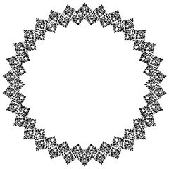 Black round vintage vector frame on a white background. svg