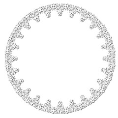 White round vintage vector frame on a white background. svg