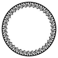 Black round vintage vector frame on a white background. svg