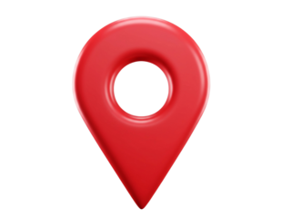 Red 3d map pin icon isolated on transparent background