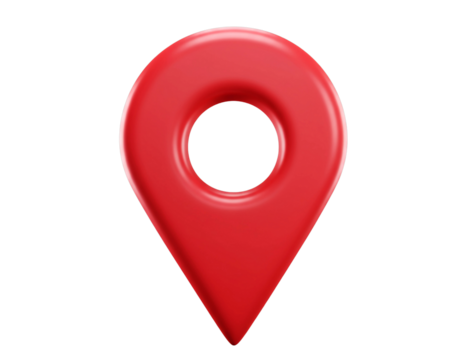 Red 3d map pin icon isolated on transparent background