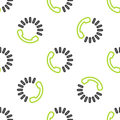 Line Food ordering icon isolated seamless pattern on white background. Order by mobile phone. Restaurant food delivery concept. Vector Illustration