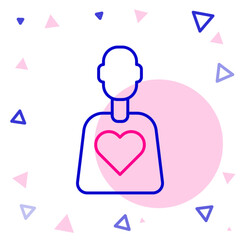 Line Volunteer icon isolated on white background. Colorful outline concept. Vector