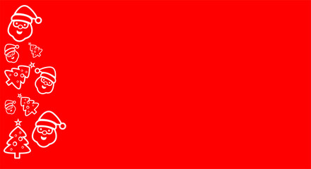 A Christmas-themed background design with a red background. Suitable for banners, posters, and billboards.