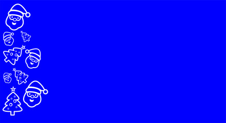 A Christmas-themed background design with a blue background. Suitable for banners, posters, and billboards.