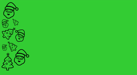 A Christmas-themed background design with a green background. Suitable for banners, posters, and billboards.