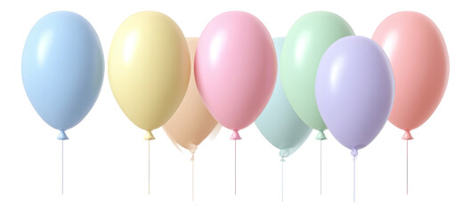 Colorful Air Balloons Isolated on Transparent Background