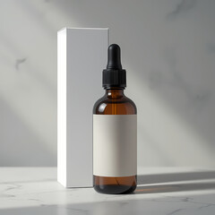 Amber Glass Dropper Bottle Mockup | Cosmetic Packaging Design for Skincare & Essential Oils