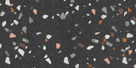 Black terrazo texture. Colorful mosaic stones, granite background © Vidal