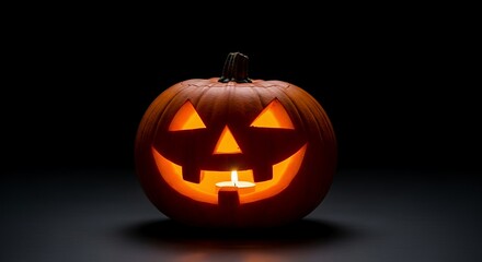 Obraz premium Glowing Halloween Jack-o-lantern.