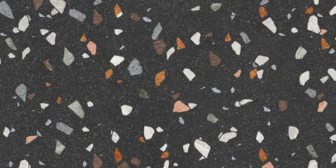 Black terrazo texture. Colorful mosaic stones, granite background © Vidal