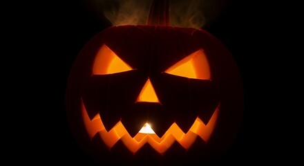 Glowing Halloween Jack-o-lantern.