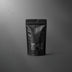 Sleek Black Pouch with Window - Premium Packaging Mockup