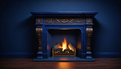 fire in fireplace