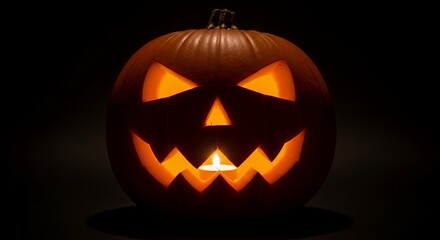 Glowing Halloween Jack-o-lantern.