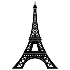 Fototapeta premium Black silhouette of the Eiffel Tower Paris France 2