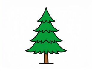Fototapeta premium Christmas tree illustration on white background
