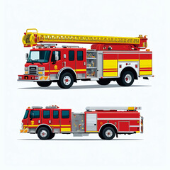 Fire truck isolated on white background