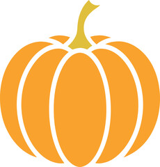 Bright Orange Pumpkin Vector Illustration for Autumn and Halloween Decor